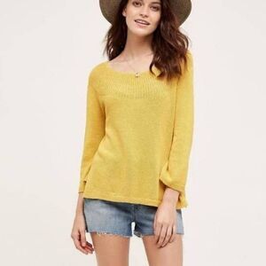 Anthropologie Moth Mila Pullover Knit Sweater Top Med Merigold